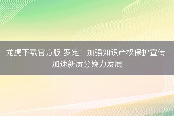 龙虎下载官方版 罗定：加强知识产权保护宣传 加速新质分娩力发展